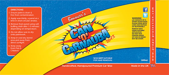 Bouncer’s Can ‘o’ Carnauba Car Wax Label